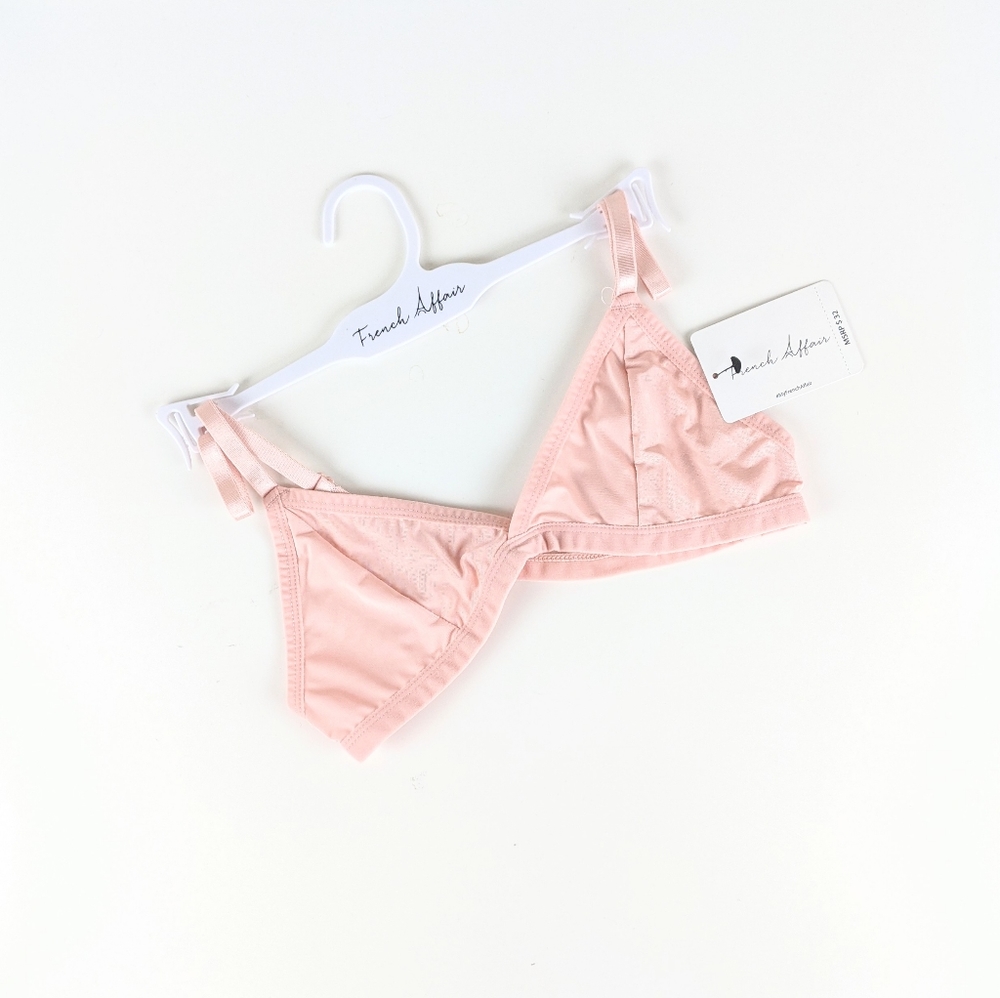 FRENCH AFFAIR Shiny Sateen Mesh Lined Bralette